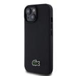 Lacoste Iconic Petit Pique Woven Logo MagSafe Black iPhone 15 Tok