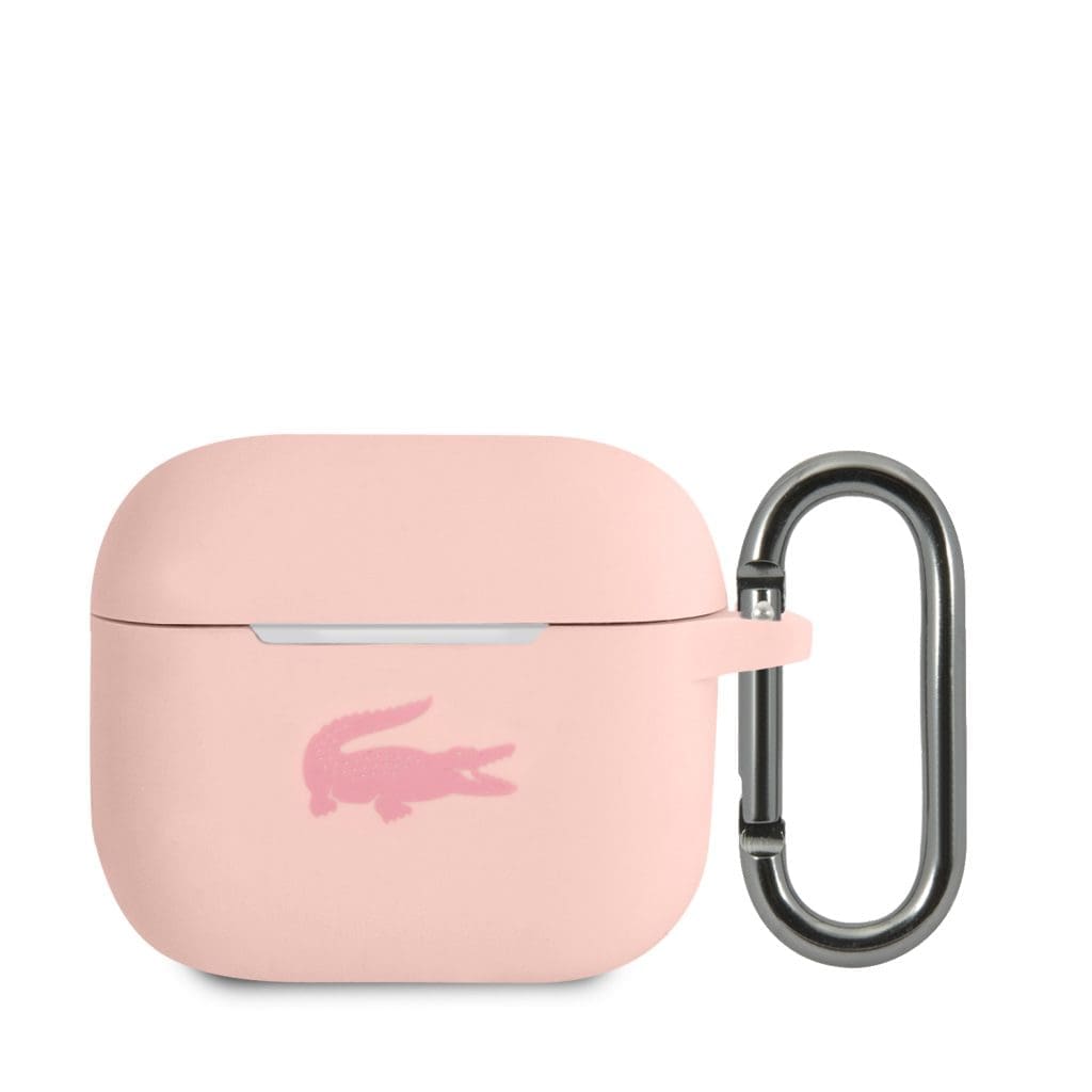Lacoste Liquid Silicone Glossy Printing Logo Pink Airpods 3 Tok