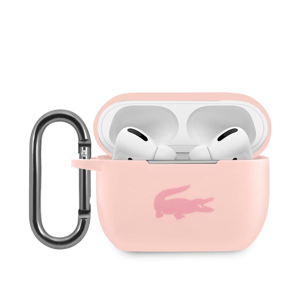 Lacoste Liquid Silicone Glossy Printing Logo Pink Airpods Pro Tok