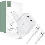 Tech-Protect C20W 2-port Network Charger PD20W + Type-C Cable White