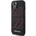 AMG AMHMP15M23SSPK Black Hardcase Silicone Large Rhombuses Pattern MagSafe iPhone 15 Plus/14 Plus Tok