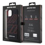 AMG AMHMP15M23SSPK Black Hardcase Silicone Large Rhombuses Pattern MagSafe iPhone 15 Plus/14 Plus Tok