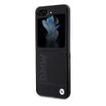 BMW BMHCZF5SLLBK Black Leather Hot Stamp Samsung Galaxy Z Flip 5 Tok