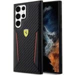 Ferrari FEHCS23LNPYK Black Hardcase Carbon Contrast Edges Samsung Galaxy S23 Ultra Tok
