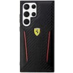 Ferrari FEHCS23LNPYK Black Hardcase Carbon Contrast Edges Samsung Galaxy S23 Ultra Tok