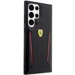 Ferrari FEHCS23LNPYK Black Hardcase Carbon Contrast Edges Samsung Galaxy S23 Ultra Tok