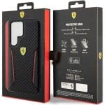 Ferrari FEHCS23LNPYK Black Hardcase Carbon Contrast Edges Samsung Galaxy S23 Ultra Tok
