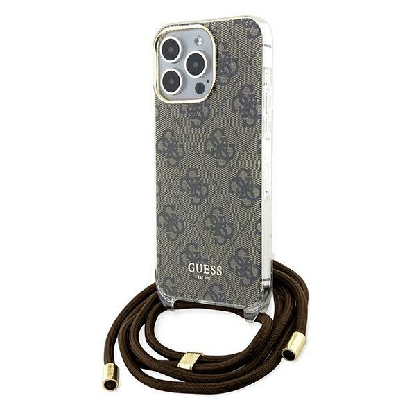 Guess GUHCP15XHC4SEW Brown Hardcase Crossbody Cord 4G Print iPhone 15 Pro Max Tok