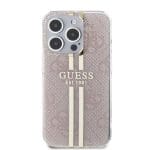 Guess IML 4G Gold Stripe Pink iPhone 15 Pro Tok