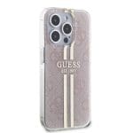 Guess IML 4G Gold Stripe Pink iPhone 15 Pro Tok