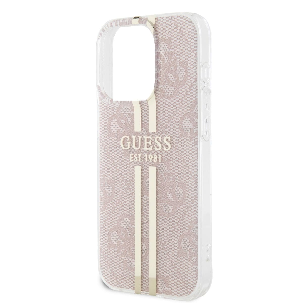 Guess IML 4G Gold Stripe Pink iPhone 15 Pro Tok