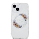 Guess PC/TPU Flowers Ring Glossy Logo MagSafe Transparent iPhone 15 Plus Tok