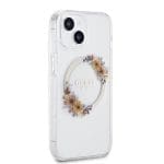 Guess PC/TPU Flowers Ring Glossy Logo MagSafe Transparent iPhone 15 Plus Tok