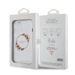 Guess PC/TPU Flowers Ring Glossy Logo MagSafe Transparent iPhone 15 Plus Tok