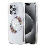 Guess PC/TPU Flowers Ring Glossy Logo MagSafe Transparent iPhone 15 Pro Max Tok