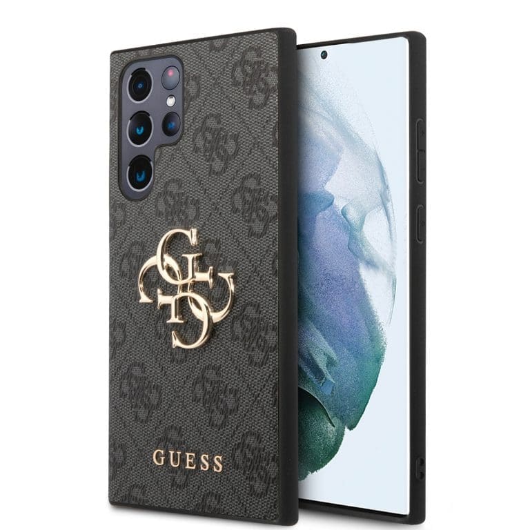Guess PU 4G Metal Logo Grey Samsung Galaxy S24 Ultra Tok