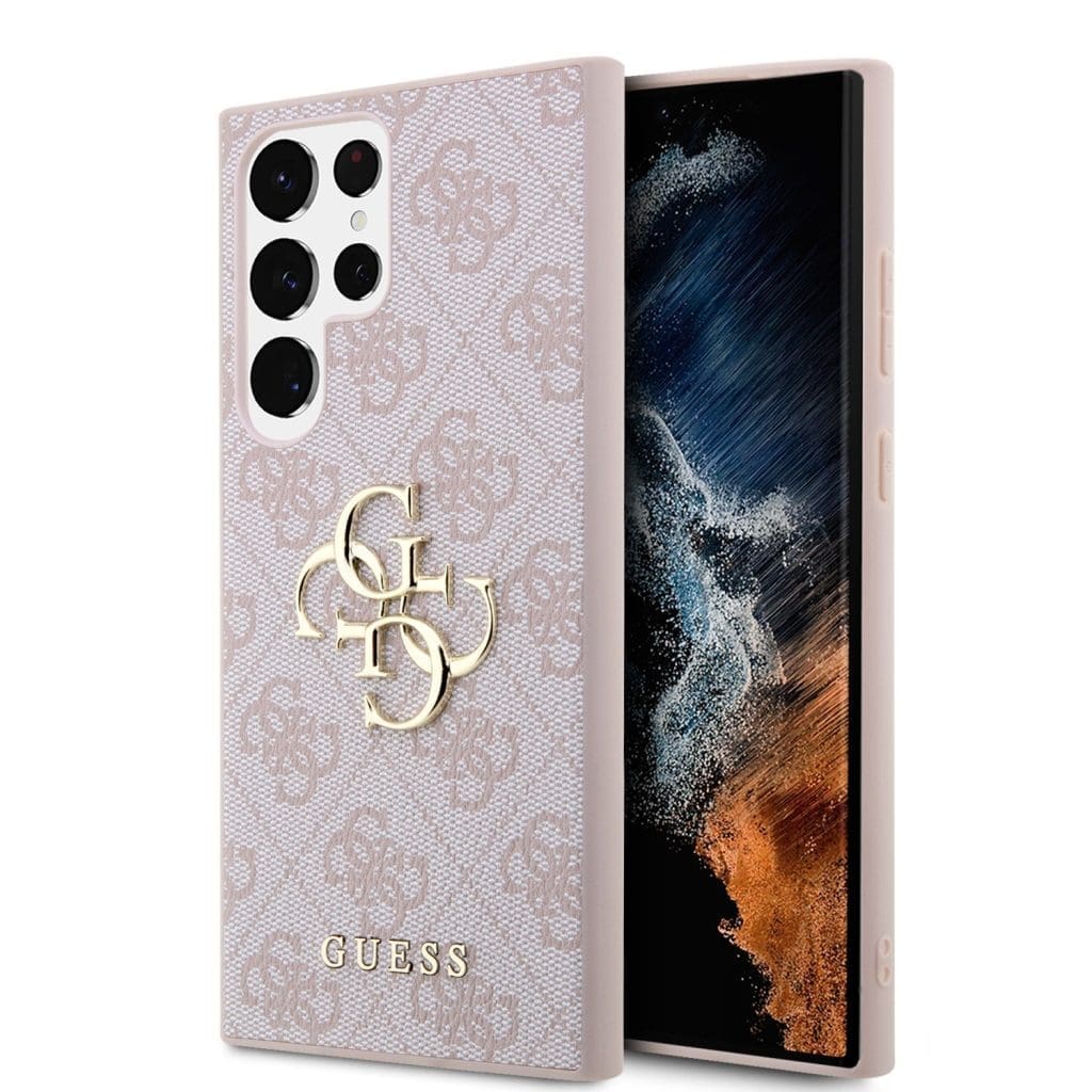 Guess PU 4G Metal Logo Pink Samsung Galaxy S24 Ultra Tok