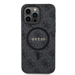Guess PU Leather 4G Colored Ring MagSafe Black iPhone 15 Pro Max Tok