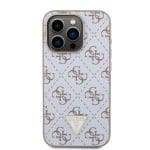 Guess PU Leather 4G Triangle Metal Logo White iPhone 15 Pro Tok