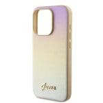 Guess PU Leather Iridescent Metal Script Gold iPhone 15 Pro Max Tok