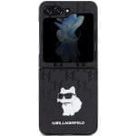 Karl Lagerfeld KLHCZF5SAPCHNPK Hardcase Black Saffiano Monogram Choupette Pin Samsung Galaxy Z Flip 5 Tok