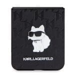 Karl Lagerfeld KLHCZF5SAPCHNPK Hardcase Black Saffiano Monogram Choupette Pin Samsung Galaxy Z Flip 5 Tok