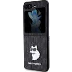 Karl Lagerfeld KLHCZF5SAPCHNPK Hardcase Black Saffiano Monogram Choupette Pin Samsung Galaxy Z Flip 5 Tok