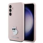 Karl Lagerfeld Liquid Silicone Metal Choupette Pink Samsung Galaxy S23 Fe Tok