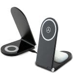 Mercedes Foldable Induction Charger 2in1 MEMFBGSLK 15W Black Silver Star MagSafe