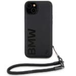 BMW BMHCP15S23RMRLK Black Hardcase Signature Leather Wordmark Cord iPhone 15 Tok