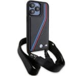 BMW BMHCP15X23PSVTK Black Hardcase M Edition Carbon Tricolor Lines & Strap iPhone 15 Pro Max Tok