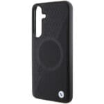BMW BMHMS24S23RTPK S921 Black Hardcase Signature Leather Half Textured & Circle MagSafe Samsung Galaxy S24 Tok