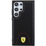 Ferrari FEHCS24LN3PUK Black HardCase Carbon Stitched Bottom Samsung Galaxy S24 Ultra Tok