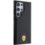 Ferrari FEHCS24LN3PUK Black HardCase Carbon Stitched Bottom Samsung Galaxy S24 Ultra Tok