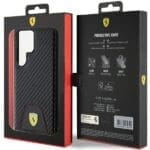 Ferrari FEHCS24LN3PUK Black HardCase Carbon Stitched Bottom Samsung Galaxy S24 Ultra Tok