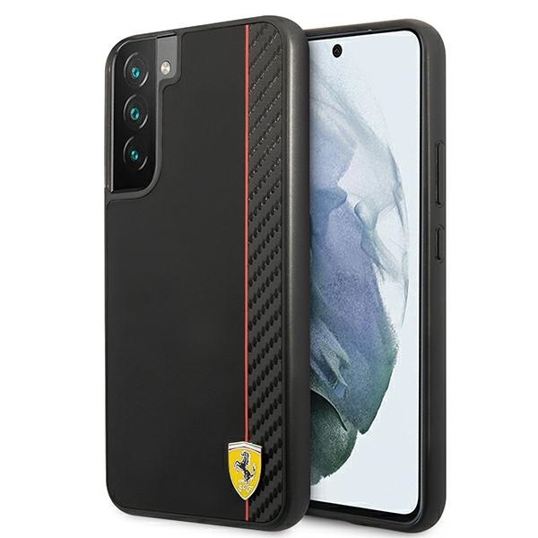 Ferrari FESAXHCS22MBK Black HardCase On Track Carbon Stripe Samsung Galaxy S22 Plus Tok