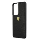 Ferrari FESPEHCS21LBK Black HardCase On Track Perforated Samsung Galaxy S21 Ultra Tok