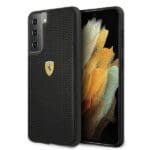 Ferrari FESPEHCS21MBK Black HardCase On Track Perforated Samsung Galaxy S21 Plus Tok