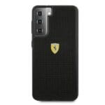 Ferrari FESPEHCS21SBK Black HardCase On Track Perforated Samsung Galaxy S21 Tok