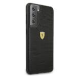 Ferrari FESPEHCS21SBK Black HardCase On Track Perforated Samsung Galaxy S21 Tok