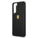 Ferrari FESPEHCS21SBK Black HardCase On Track Perforated Samsung Galaxy S21 Tok