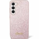 Guess GUHCS24SHGGSHP S921 Pink Hardcase Glitter Script Samsung Galaxy S24 Tok