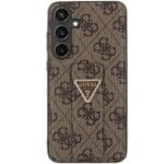 Guess GUHCS24SPGS4TDW S921 Brown Hardcase Grip Stand 4G Triangle Strass Samsung Galaxy S24 Tok