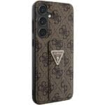 Guess GUHCS24SPGS4TDW S921 Brown Hardcase Grip Stand 4G Triangle Strass Samsung Galaxy S24 Tok