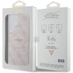 Guess GUHMS24LG4GFRP Pink Hardcase 4G Collection Leather Metal Logo MagSafe Samsung Galaxy S24 Ultra Tok