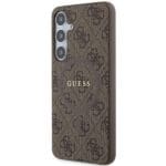 Guess GUHMS24MG4GFRW Brown Hardcase 4G Collection Leather Metal Logo MagSafe Samsung Galaxy S24 Plus Tok
