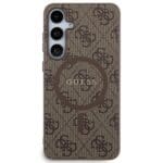 Guess GUHMS24MG4GFRW Brown Hardcase 4G Collection Leather Metal Logo MagSafe Samsung Galaxy S24 Plus Tok