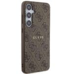 Guess GUHMS24MG4GFRW Brown Hardcase 4G Collection Leather Metal Logo MagSafe Samsung Galaxy S24 Plus Tok