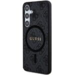 Guess GUHMS24SG4GFRK Black Hardcase 4G Collection Leather Metal Logo MagSafe Samsung Galaxy S24 Tok