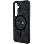 Guess GUHMS24SG4GFRK Black Hardcase 4G Collection Leather Metal Logo MagSafe Samsung Galaxy S24 Tok